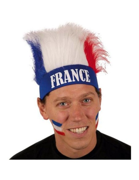 Bandeau France avec cheveux tricolores