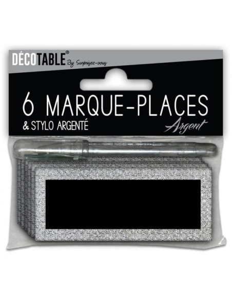 6 marques places paillettes avec stylo