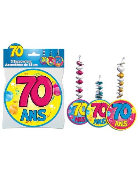 3 suspensions accordéons 70 ans