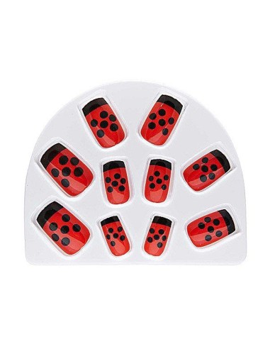 10 faux ongles coccinelle