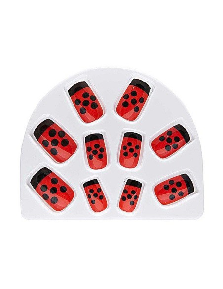 10 faux ongles coccinelle