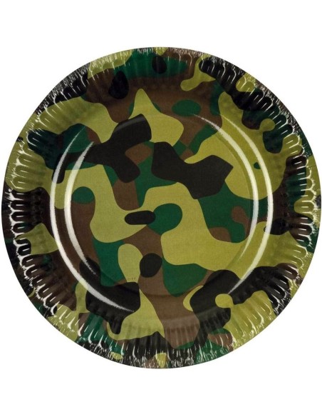 6 assiettes camouflage