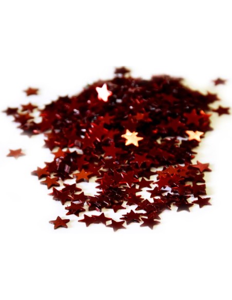 Sachet de confettis étoile métal rouge