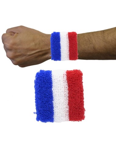 2 poignets tennis drapeau France