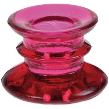 Bougeoir fuchsia transparent