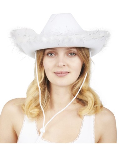 Chapeau cowgirl blanc