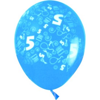 Sachet de 10 ballons chiffre 5