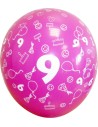 Sachet de 10 ballons chiffre 9