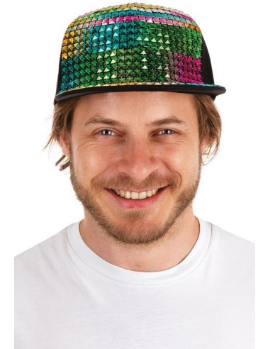 Casquette bling-bling multicolore