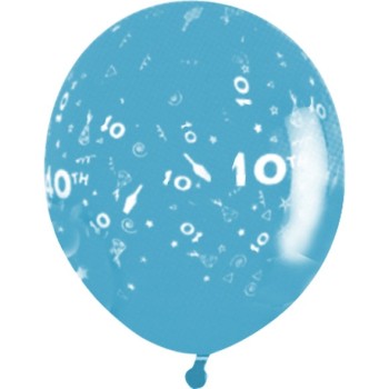 Sachet de 10 ballons chiffre 10