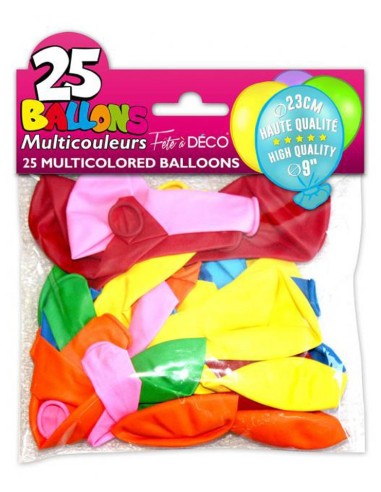 25 ballons couleurs assorties