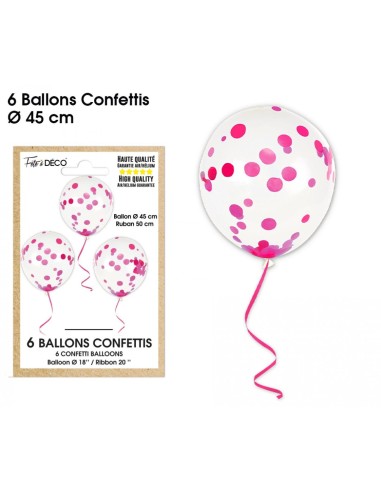 6 ballons confettis