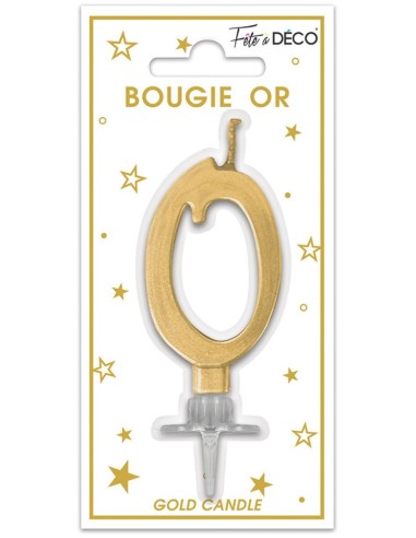 Bougie chiffre 0 or