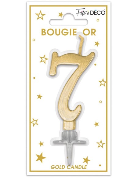 Bougie chiffre 7 or