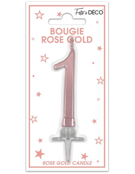 Bougie chiffre 1 rose gold