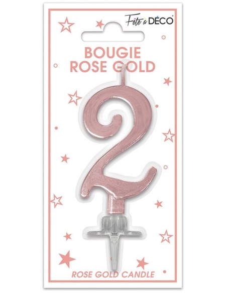 Bougie chiffre 2 rose gold