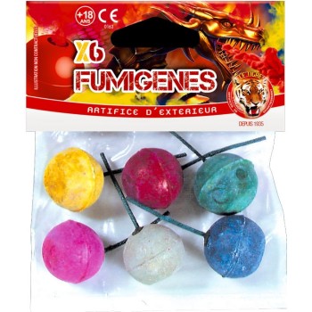 6 boules fumigènes couleur