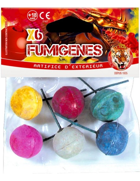 6 boules fumigènes couleur