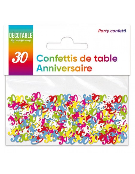 Confettis de table multicolore 30 ans