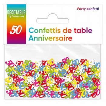 Confettis de table multicolore 50 ans