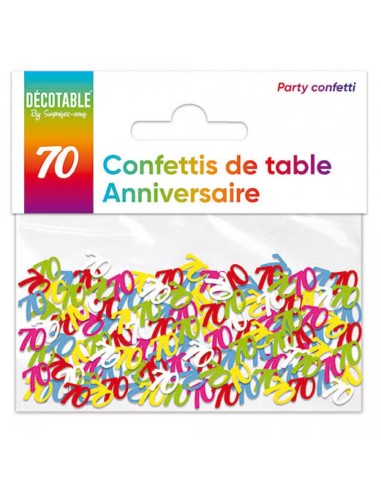 Confettis de table multicolore 70 ans