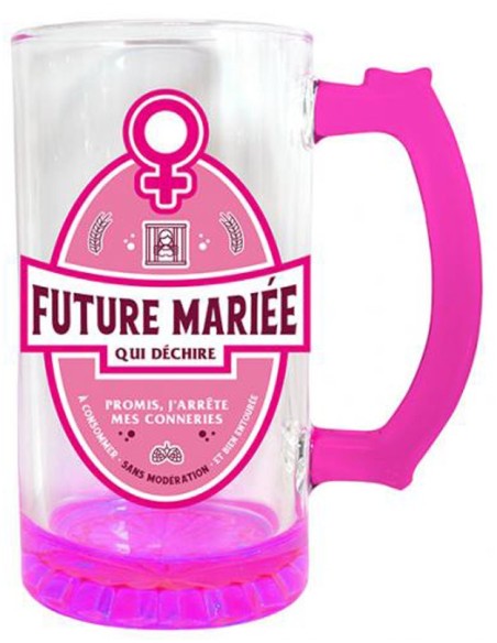 Chope à bière Future Mariée rose