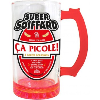 Chope à bière Super Soiffard rouge