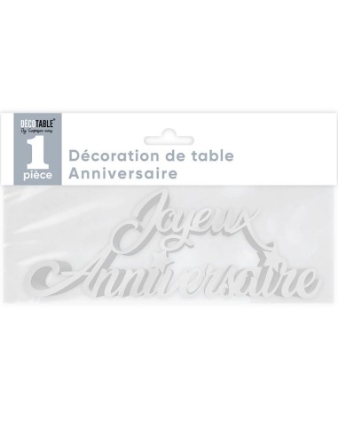 Décoration de table lettres Joyeux Anniversaire métallisée