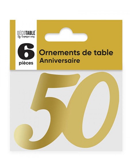 6 ornements de table 50 ans or