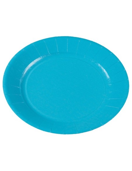 10 assiettes 23cm turquoise