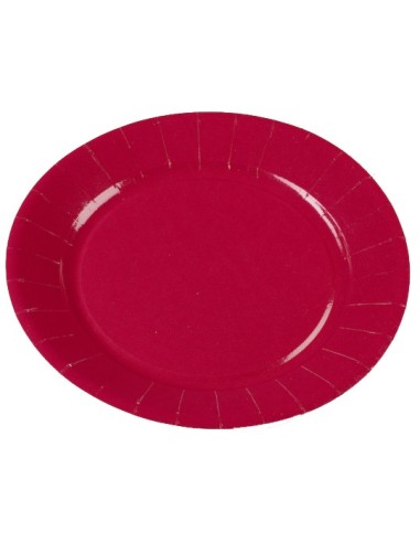 10 assiettes 23cm fuchsia