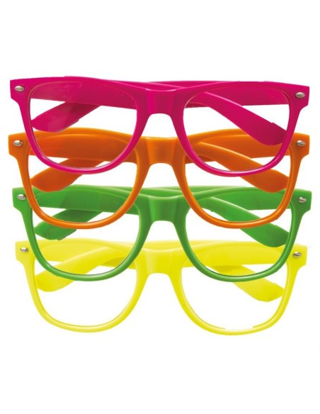 4 lunettes fluo assorties