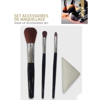 Set accessoires maquillage pinceaux éponge