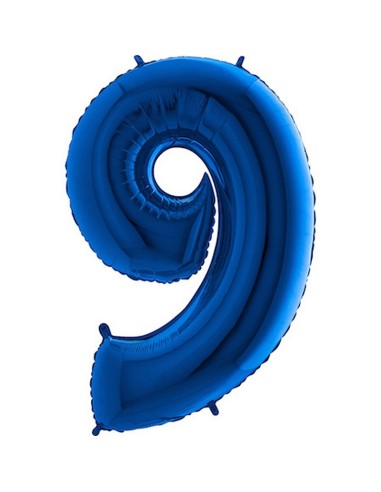 Ballon chiffre 9 géant bleu