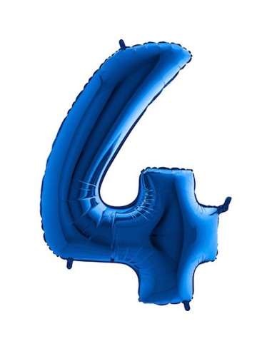 Ballon chiffre 4 géant bleu