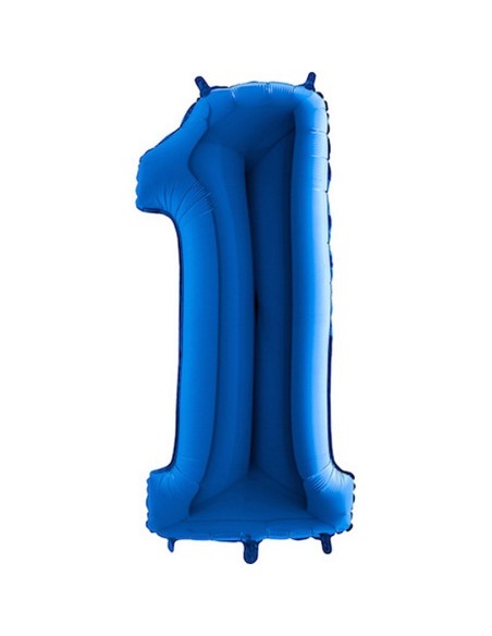 Ballon chiffre 1 géant bleu