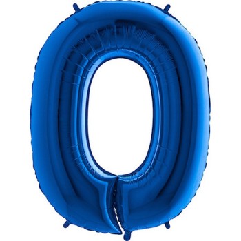 Ballon chiffre 0 géant bleu