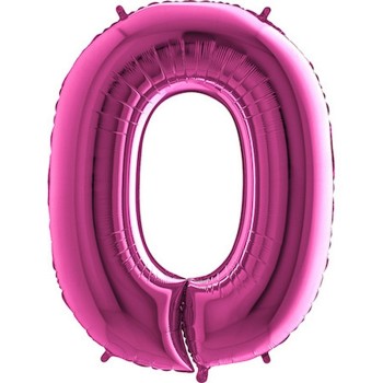 Ballon chiffre 0 géant fuchsia