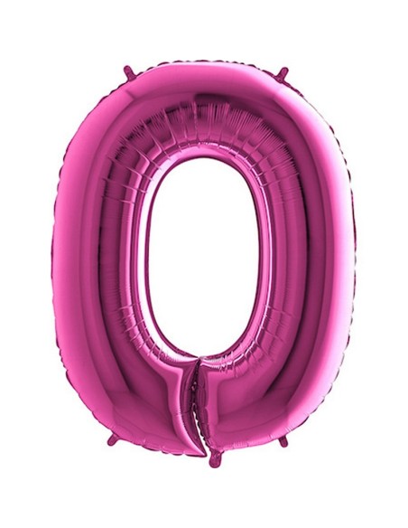 Ballon chiffre 0 géant fuchsia