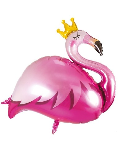 Ballon flamant rose aluminium