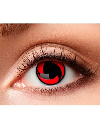 Lentilles manga noire et rouge