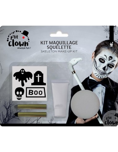 Kit maquillage squelette avec stickers