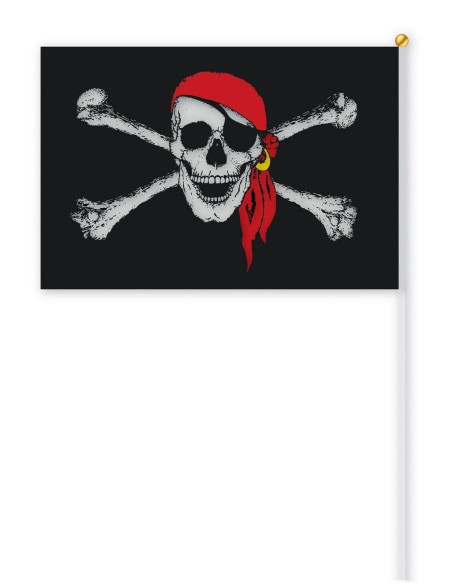 Drapeau pirate tête de mort avec manche