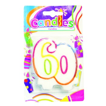 Bougie anniversaire chiffre "60"