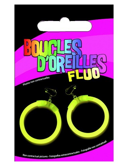 Boucles d'oreilles à clip fluo