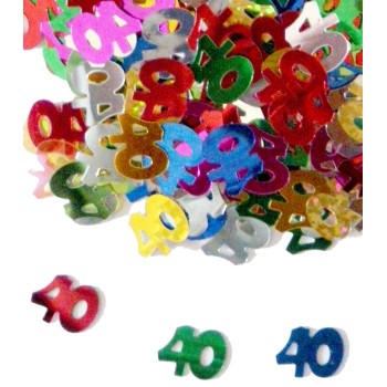 Confettis chiffre 40 multicolores