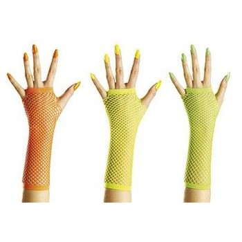 Gants résilles fluo ouverts