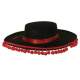 Chapeau espagnol noir/rouge