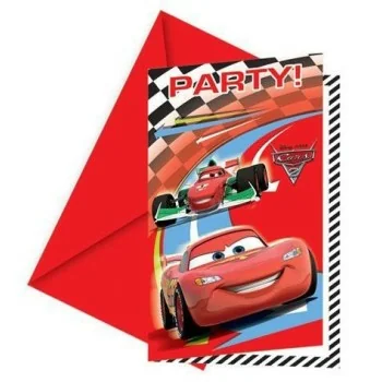 6 cartons d'invitations Cars 2