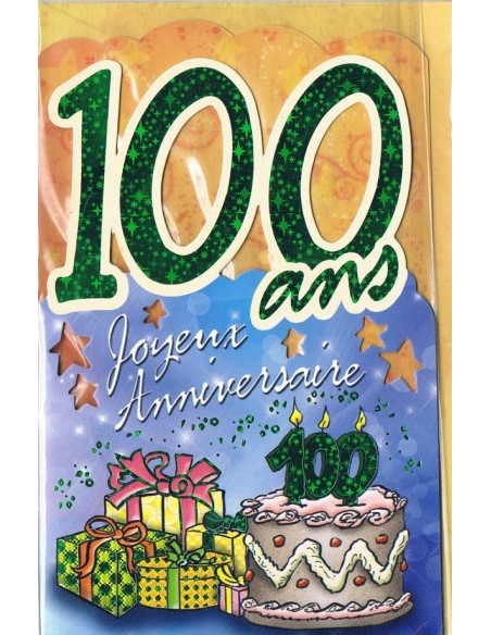 Carte Joyeux Anniversaire 100 ans